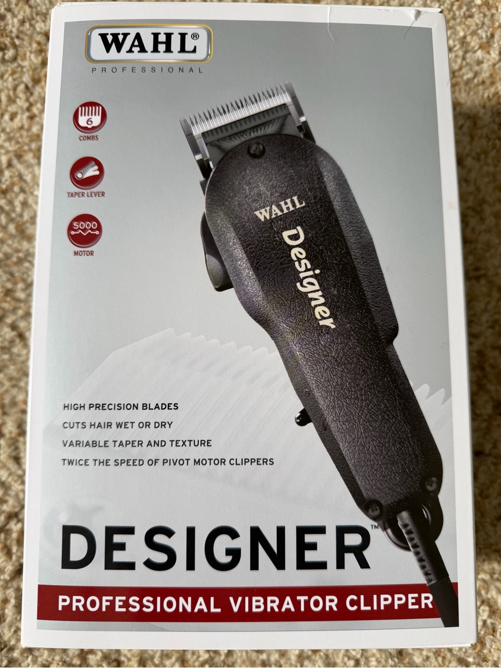 Wahl Designer Professional Vibrator Clipper - Black with Silver Blade